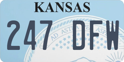 KS license plate 247DFW