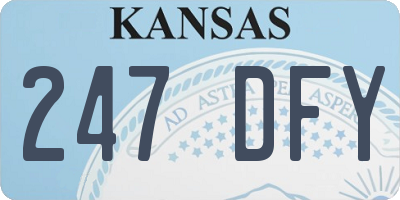 KS license plate 247DFY