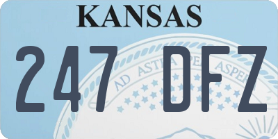 KS license plate 247DFZ