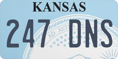 KS license plate 247DNS