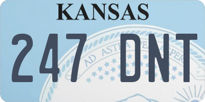 KS license plate 247DNT
