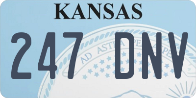 KS license plate 247DNV