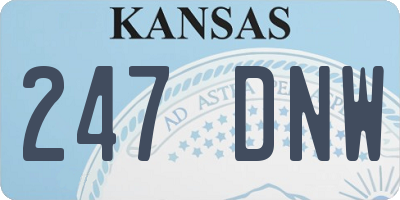 KS license plate 247DNW