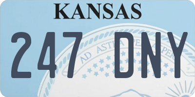 KS license plate 247DNY