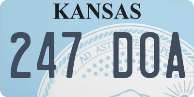 KS license plate 247DOA
