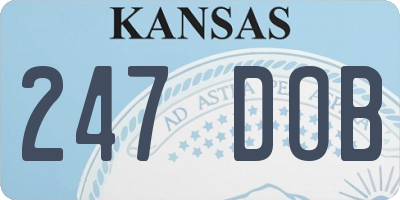 KS license plate 247DOB