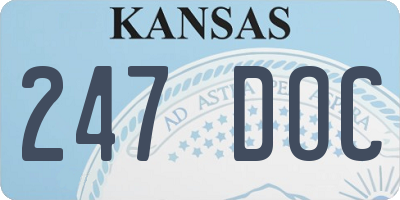 KS license plate 247DOC