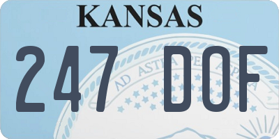 KS license plate 247DOF