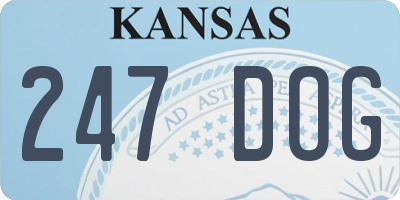 KS license plate 247DOG