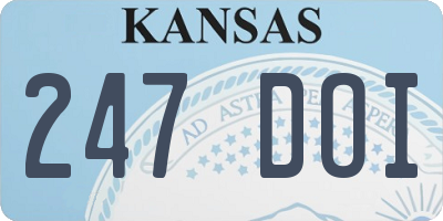 KS license plate 247DOI