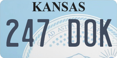 KS license plate 247DOK