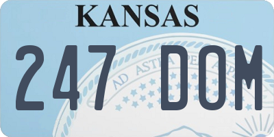 KS license plate 247DOM