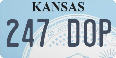 KS license plate 247DOP