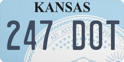 KS license plate 247DOT