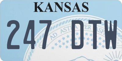 KS license plate 247DTW
