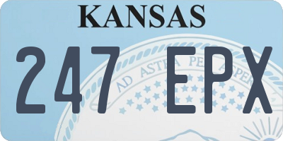 KS license plate 247EPX