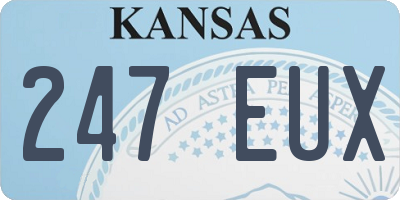 KS license plate 247EUX