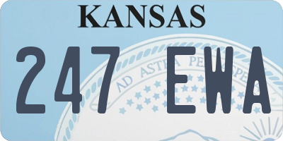 KS license plate 247EWA