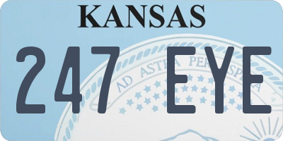 KS license plate 247EYE