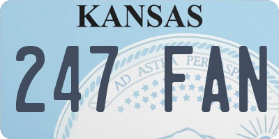 KS license plate 247FAN