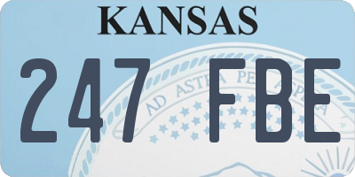 KS license plate 247FBE