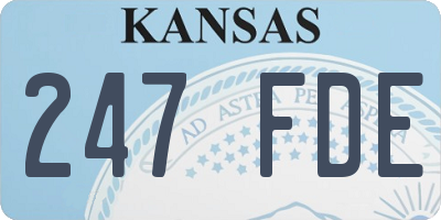 KS license plate 247FDE