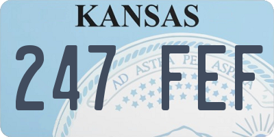 KS license plate 247FEF