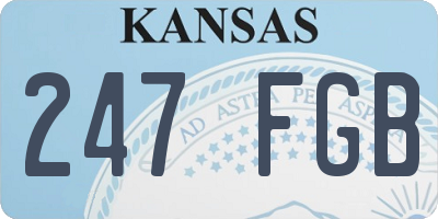 KS license plate 247FGB