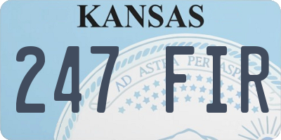 KS license plate 247FIR