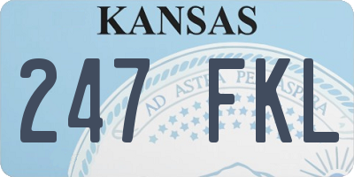 KS license plate 247FKL