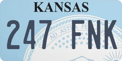 KS license plate 247FNK