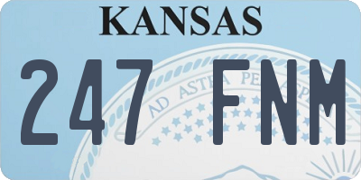 KS license plate 247FNM