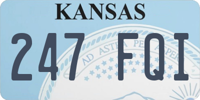 KS license plate 247FQI