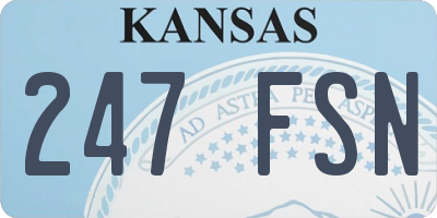 KS license plate 247FSN