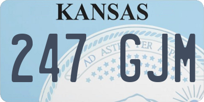 KS license plate 247GJM