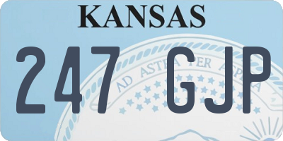 KS license plate 247GJP