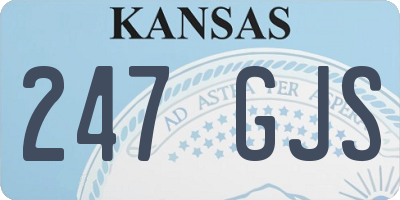 KS license plate 247GJS