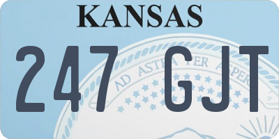 KS license plate 247GJT