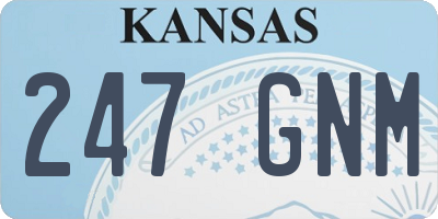 KS license plate 247GNM