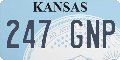KS license plate 247GNP