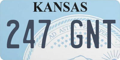 KS license plate 247GNT