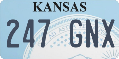 KS license plate 247GNX