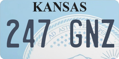 KS license plate 247GNZ