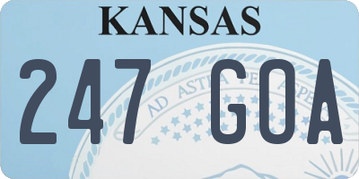 KS license plate 247GOA