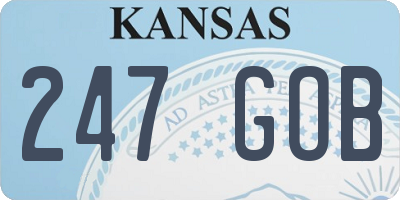 KS license plate 247GOB