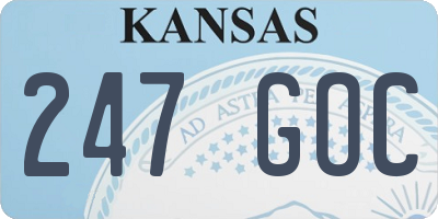 KS license plate 247GOC