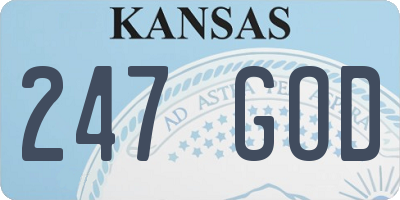 KS license plate 247GOD