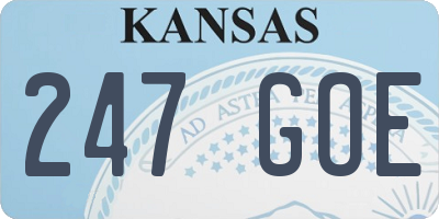 KS license plate 247GOE