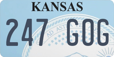 KS license plate 247GOG