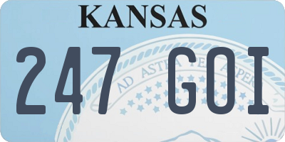 KS license plate 247GOI